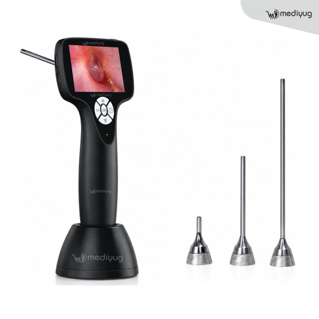 Mediyug HD Digital Video Otoscope With 3inch LCD Display | ENT Digital Video Otoscope | PC/Laptop & Android Compatible | MYG-OTO02