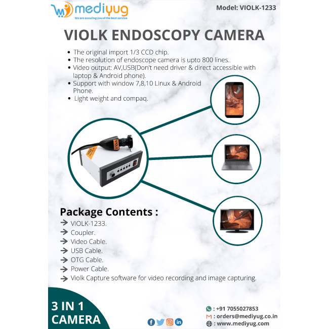 VIOLK 1233 Single Chip Endoscopy Camera